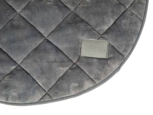 Collared Creatures - Luxury Grey Quilted Deluxe Cocoon Dog Blanket