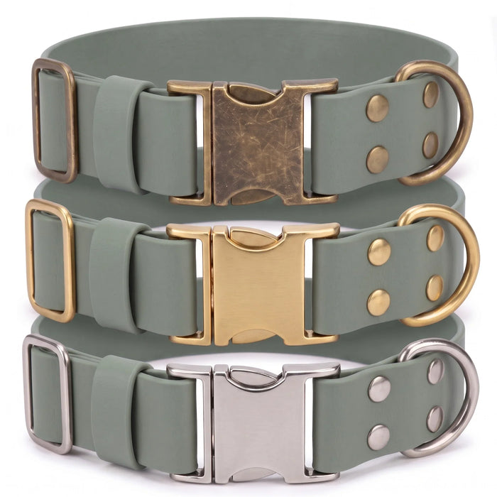 Country Green 38mm Wide Waterproof Biothane Metal Clasp Dog Collar