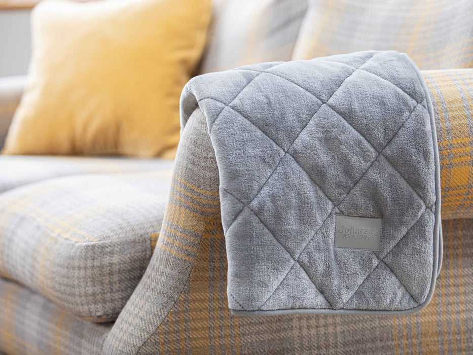 Collared Creatures - Luxury Quilted Grey Pet Blanket