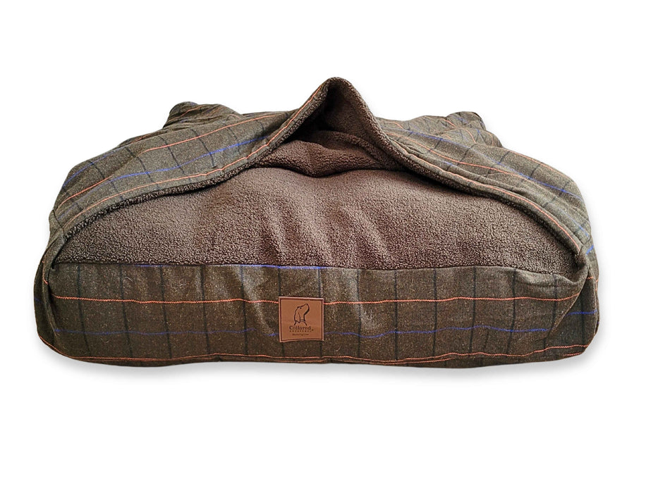 Green Tweed Luxury Dog Snuggle Bed - Snuggle Sack