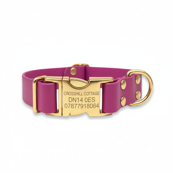 Magenta Waterproof Biothane Metal Clasp Dog Collar