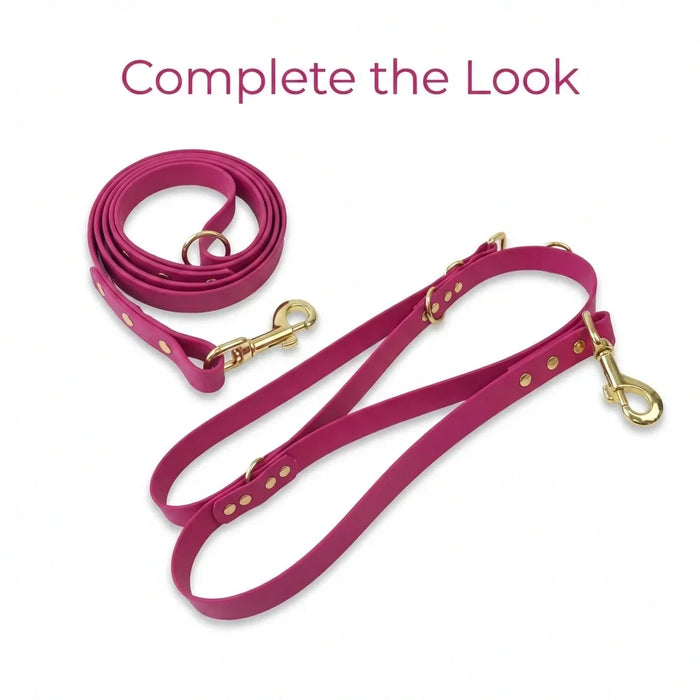 Magenta Waterproof Biothane Metal Clasp Dog Collar