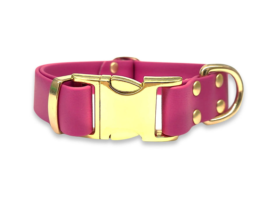 Magenta Waterproof Biothane Metal Clasp Dog Collar