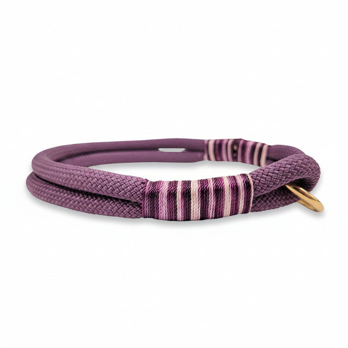 Marvellous Mauve Handmade Rope Dog Collar with whipping