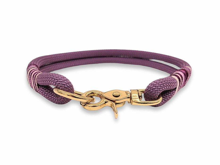 Marvellous Mauve Handmade Rope Dog Collar with whipping