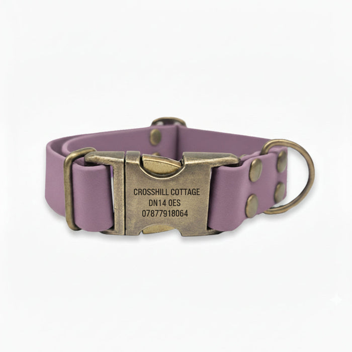 Mauve Waterproof Biothane Metal Clasp Dog Collar