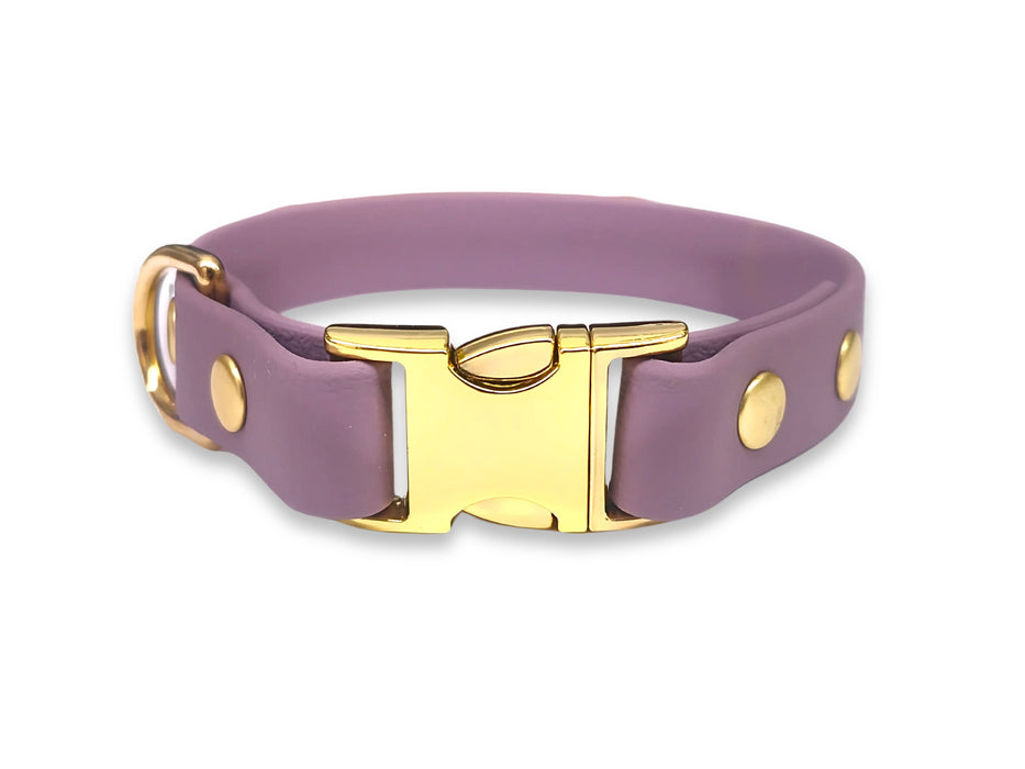 Mauve Small Breed Waterproof Biothane Dog Collar 21cm to 28cm Neck