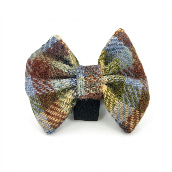 Moorland Country  Check Luxury Harris Tweed Dog Bow Tie