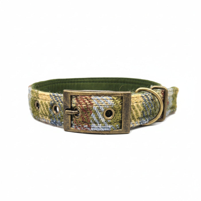 Moorland country  Check - Buckle Fastening Luxury Harris Tweed Dog Collar