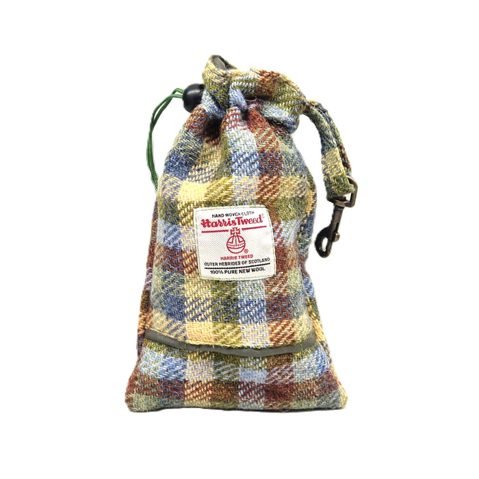 Moorland Country Check Harris Tweed Treat Bag With Built-In Poop Bag Dispenser