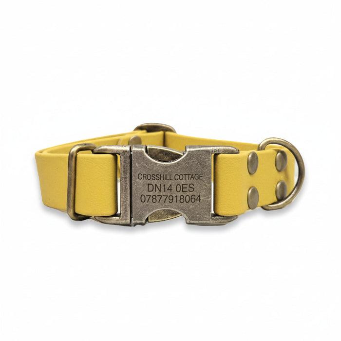 Mustard Waterproof Biothane Metal Clasp Dog Collar
