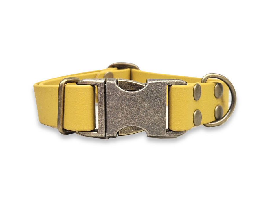 Mustard Waterproof Biothane Metal Clasp Dog Collar