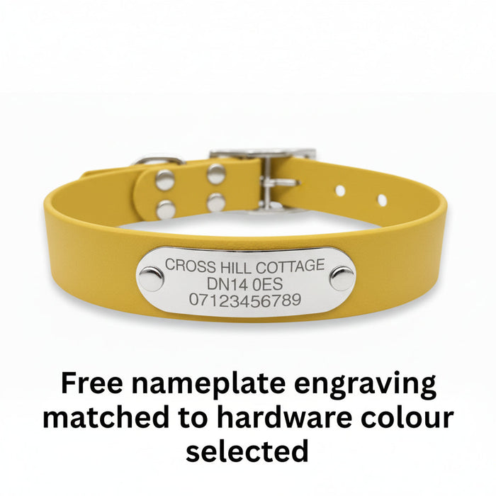 Mustard Waterproof Biothane Buckle Dog Collar