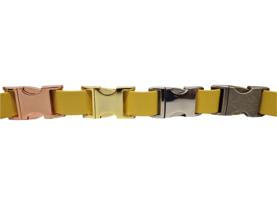 Mustard Small Breed Waterproof Biothane Dog Collar 21cm to 28cm Neck
