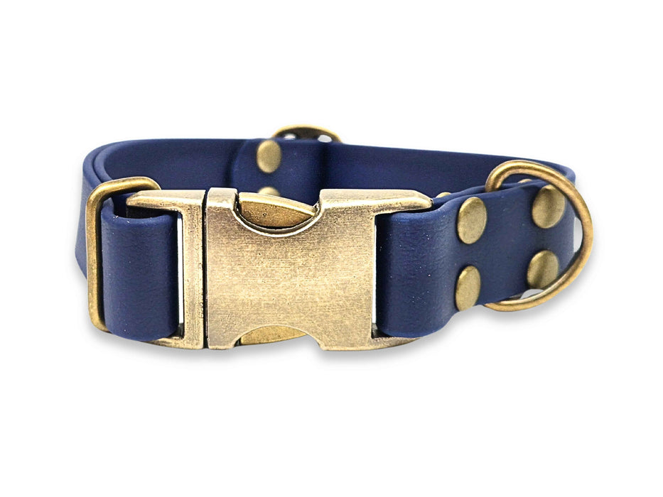 Navy Waterproof Biothane Metal Clasp Dog Collar