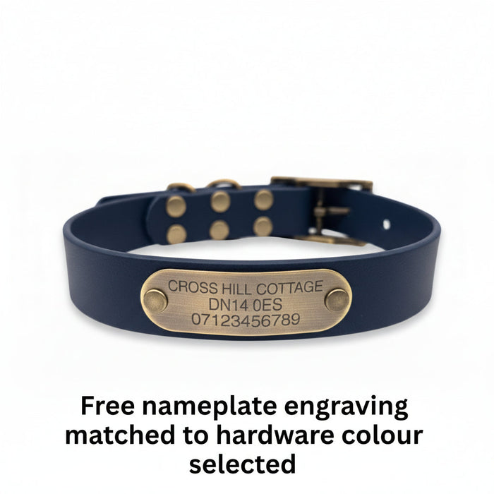 Navy Blue Waterproof Biothane Buckle Dog Collar