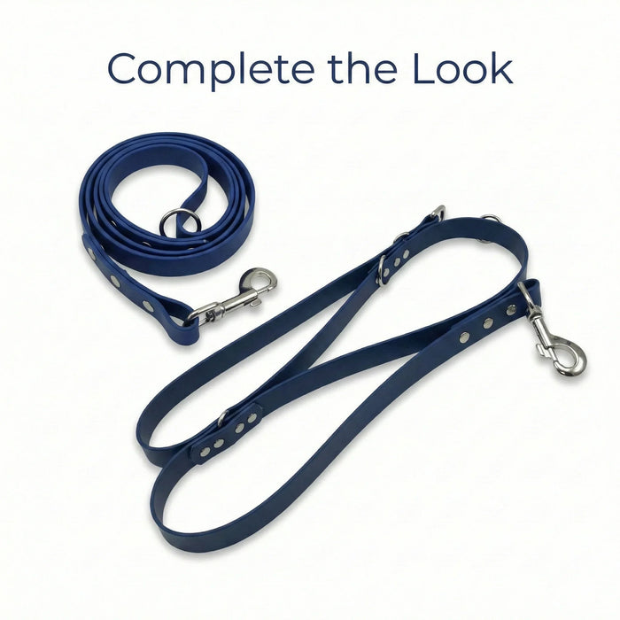 Navy Waterproof Biothane Metal Clasp Dog Collar