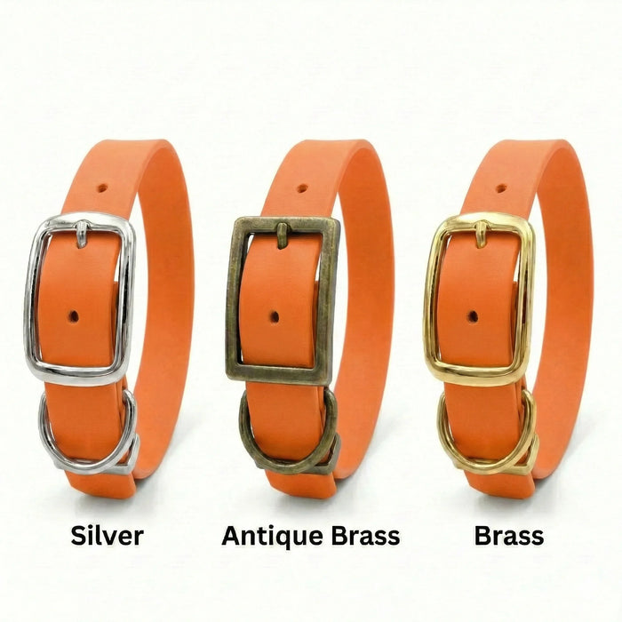 Neon Orange Waterproof Biothane Buckle Dog Collar