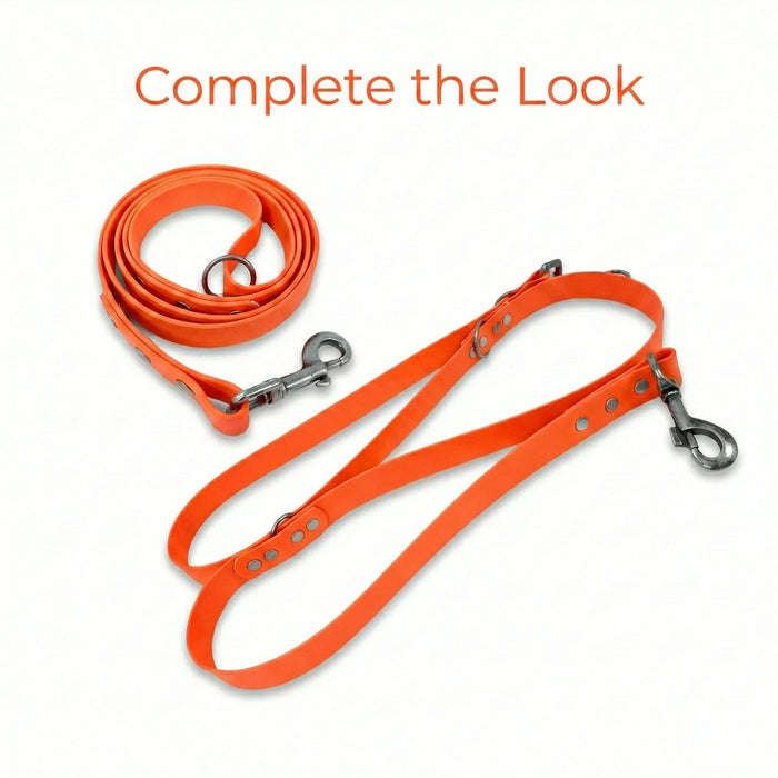 Neon Orange Waterproof Biothane Buckle Dog Collar
