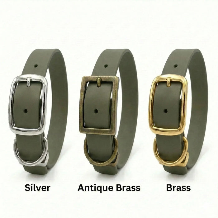 Olive Waterproof Biothane Buckle Dog Collar