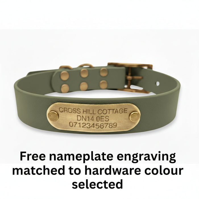 Olive Waterproof Biothane Buckle Dog Collar