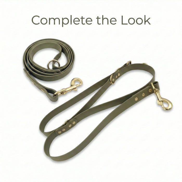 Olive 38mm Wide Waterproof Biothane Metal Clasp Dog Collar