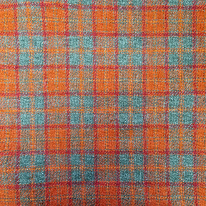 Orange & Olive Check Luxury Harris Tweed Dog Lead
