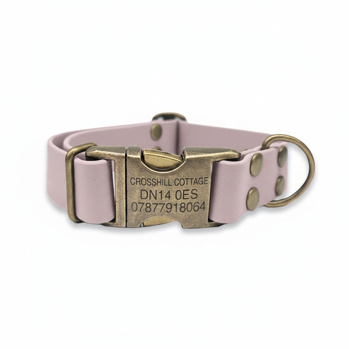 Pastel Pink Waterproof Biothane Metal Clasp Dog Collar