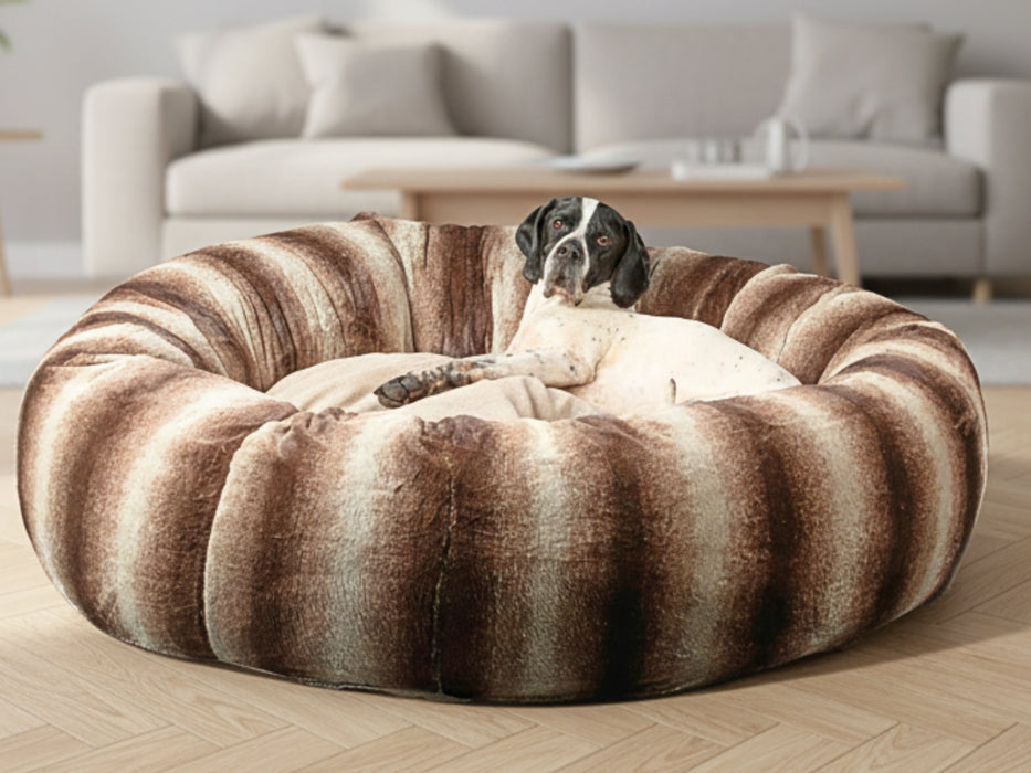 Brown Luxury Deluxe Donut Dog Bed