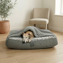 Collared Creatures - Grey Luxury Dog Snuggle Bed / Snuggle Sack /Sleeping Sack Luxury Dog Bed