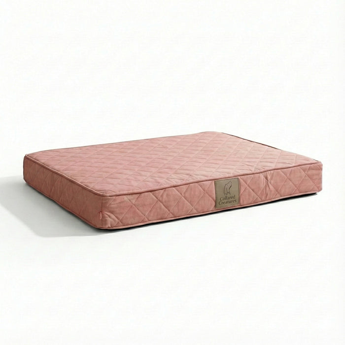 Collared Creatures Pink Velour Luxury Mattress Dog Bed