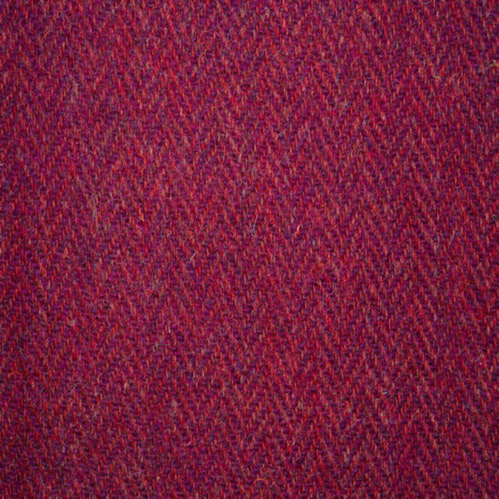 Raspberry & Coral Herringbone Luxury Harris Tweed Dog Lead