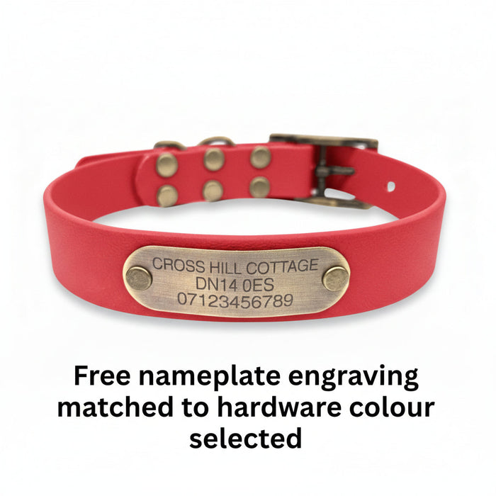 Red Waterproof Biothane Buckle Dog Collar