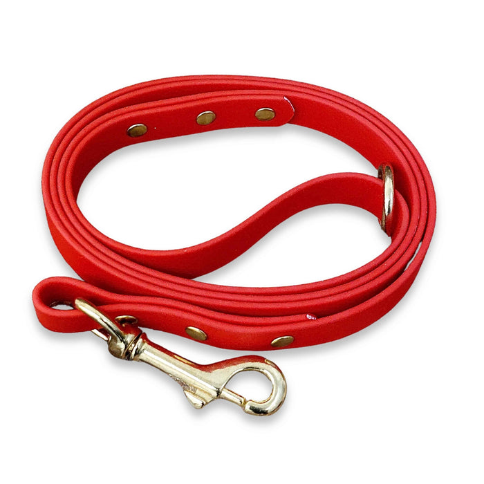 Red Waterproof Biothane Dog Lead