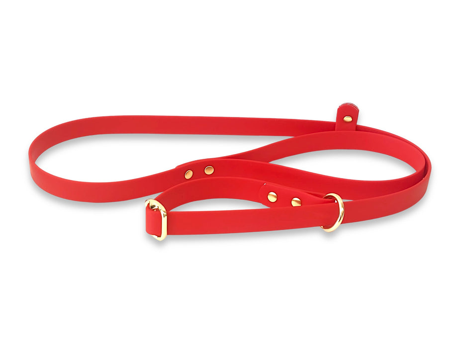 Red Waterproof Biothane Dog Slip Lead