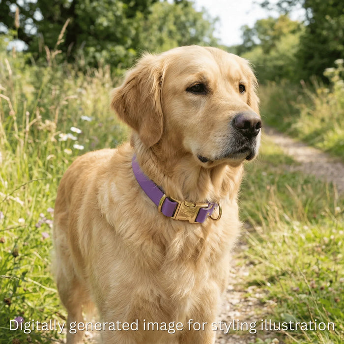 Amethyst Waterproof Biothane Metal Clasp Dog Collar