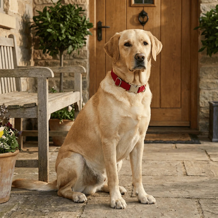 Simply Red Luxury Harris Tweed Dog Collar