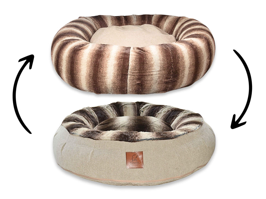 Brown Luxury Deluxe Donut Dog Bed
