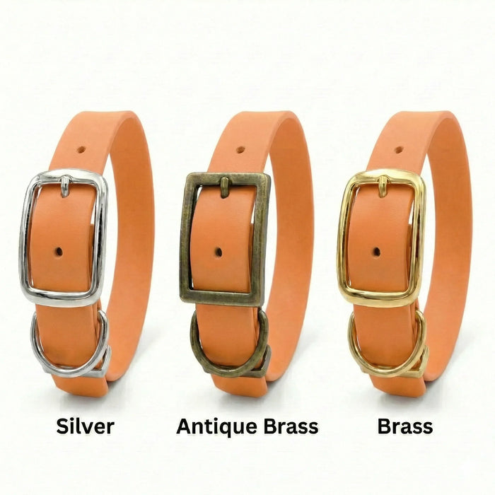 Tangerine Waterproof Biothane Buckle Dog Collar