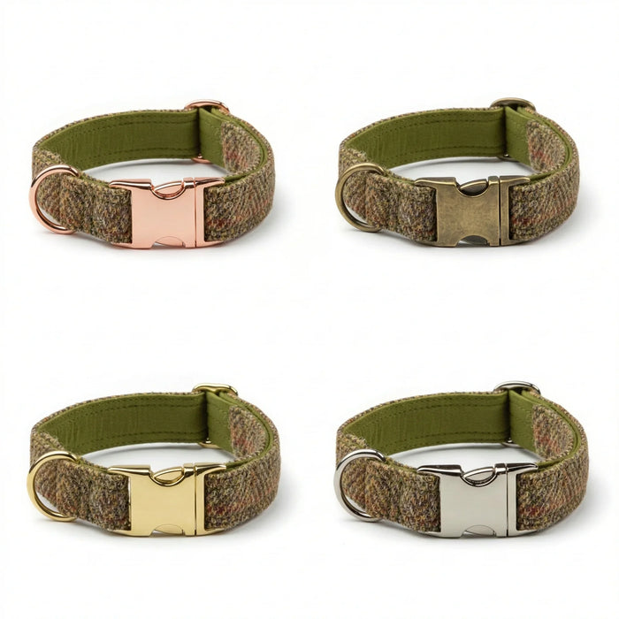 Totally Traditional Herringbone Harris Tweed Luxury Dog Collar