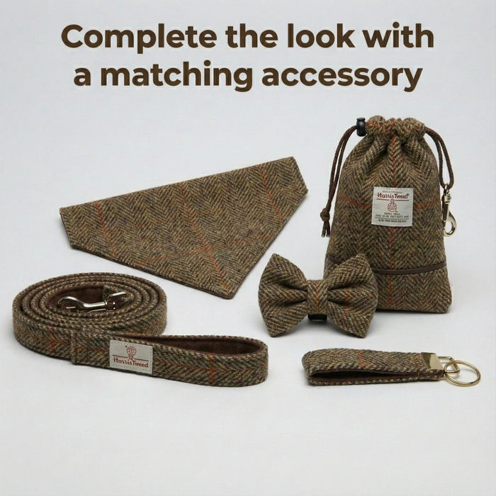 Totally Traditional Herringbone Harris Tweed Luxury Dog Collar