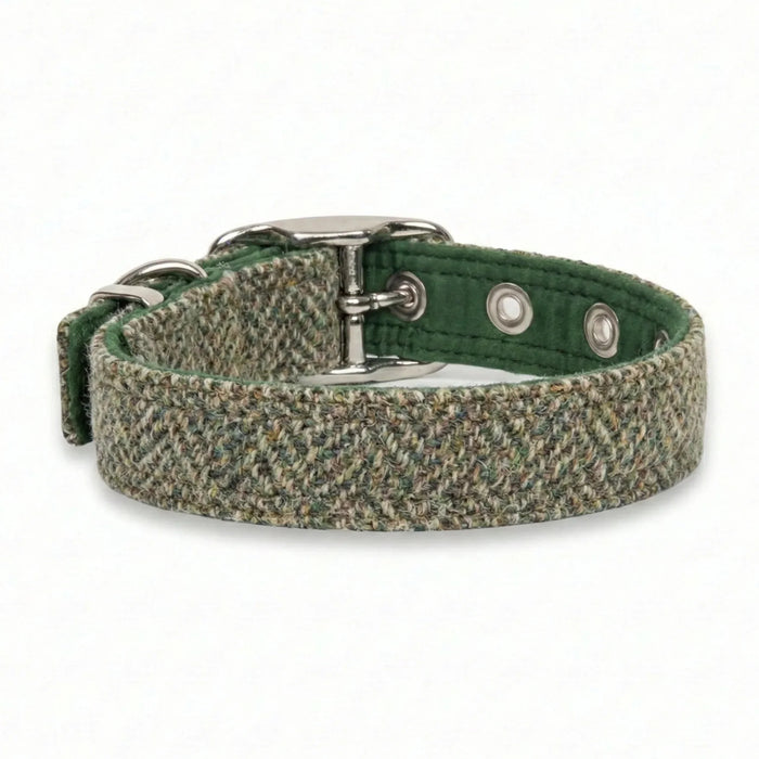 Totally Traditional Herringbone - Buckle Fastening Luxury Harris Tweed Dog Collar
