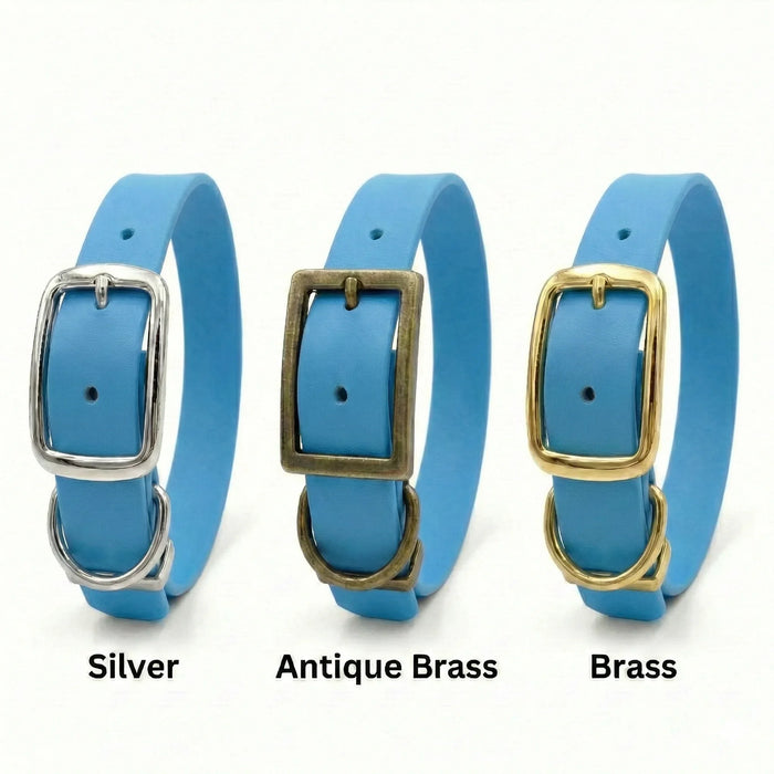 Turquoise Waterproof Biothane Buckle Dog Collar