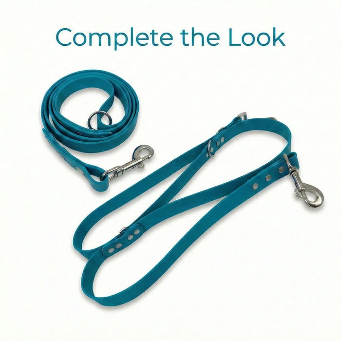 Turquoise Waterproof Biothane Metal Clasp Dog Collar