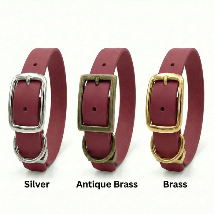 Wine Waterproof Biothane Buckle Dog Collar