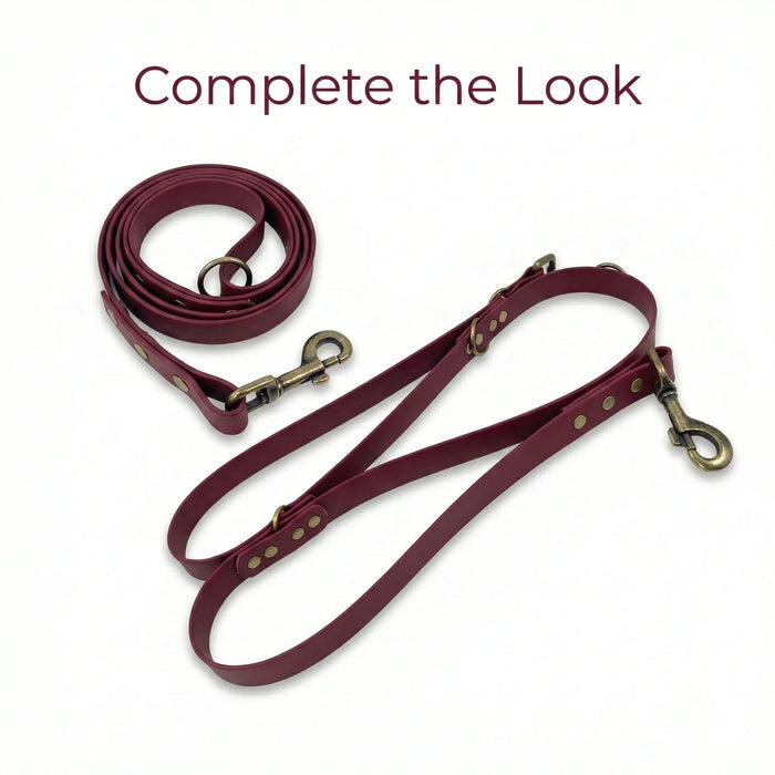 Wine Waterproof Biothane Metal Clasp Dog Collar