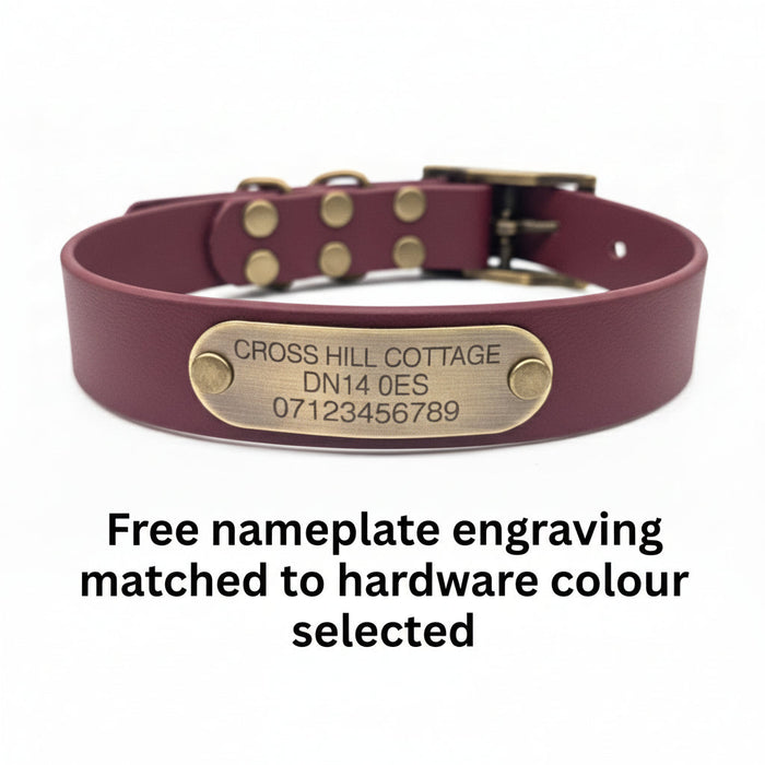 Wine Waterproof Biothane Buckle Dog Collar