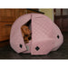 Collared Creatures Beds 60cm Diameter / With Curtains Collared Creatures Pink Quilted Velour Deluxe Comfort Cocoon Dog Cave Bed