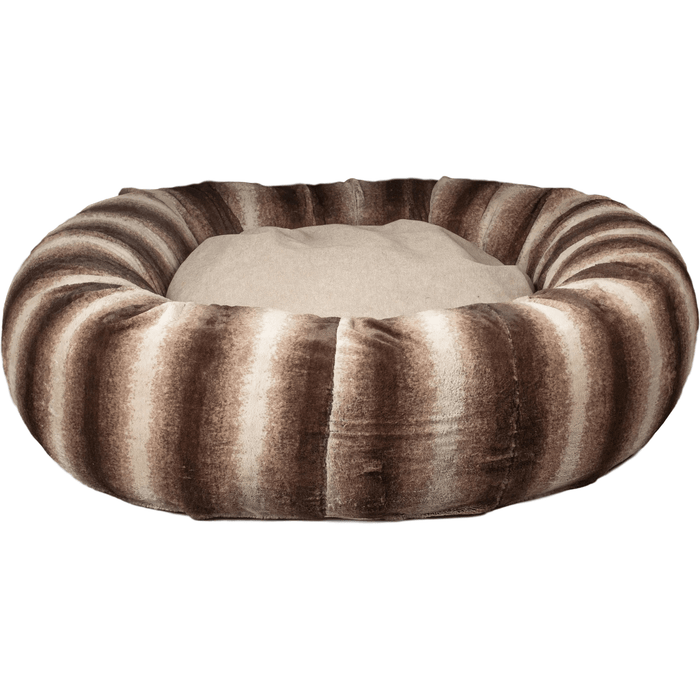 Collared Creatures Beds 66cm Diameter  x 25cm High) / Brown Luxury Deluxe Donut Dog Bed - Available in 2 Colours