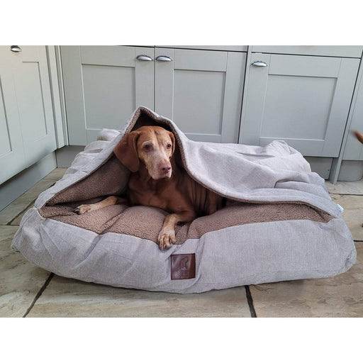 Collared Creatures Beds 75cm x 75cm Collared Creatures - NEW Beige Luxury Dog Snuggle Bed / Snuggle Sack /Sleeping Sack Luxury Dog Bed